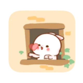 💝 słodkie, kreskówka, zwierzę, naklejka, okno, pozdrowienie whatsapp sticker