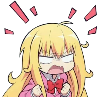 😰 动漫, 漫画, 生气, 沮丧, 卡通, 角色, Q版 telegram sticker