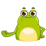 💪 rã, desenho animado, animal, verde, ilustração telegram sticker