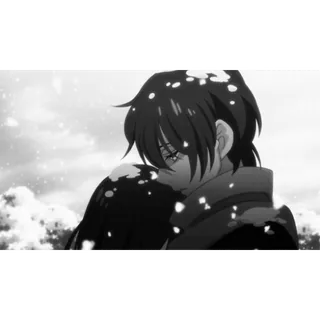 🫂 anime, love, couple, snow, winter, hug telegram sticker