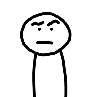 🤨 monigote, dibujo animado, expresión, enojado, confundido, personaje telegram sticker