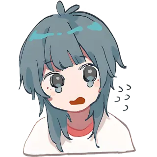😢 动漫, 悲伤, 可爱, 漫画, 女孩, 眼泪 whatsapp sticker