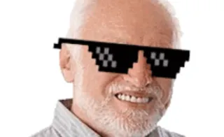 😎 Hide the Pain Harold meme, glasses, internet culture, stock photo, Harold telegram sticker