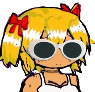 😎 Cartone animato, Anime, Personaggio, Occhiali da sole, Carino, Ragazza telegram sticker
