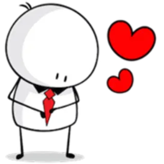 ☺️ Kartun, Cinta, Karakter, Minimalis, Putih, Merah telegram sticker