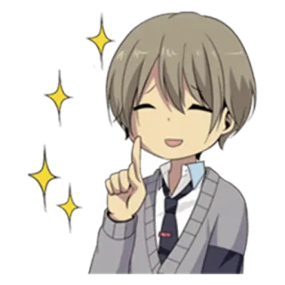 ✨ Anime, Chibi, Niedlich, Glitzer, Junge, Charakter, Cartoon telegram sticker