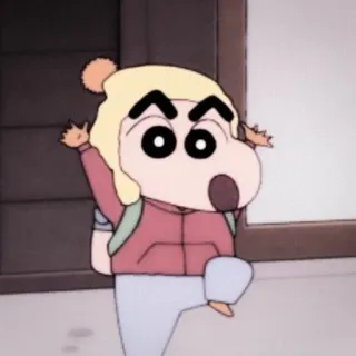 🐇 Shin-chan Nohara Crayon Shin-chan Shin-chan, Anime, Cartoon, Personage, Grappig, Ondeugend, Rugzak telegram sticker