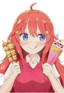 😋 anime, cartoon, girl, food, dessert, cute telegram sticker