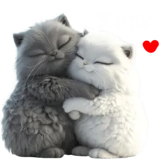 😍 รักนะ кошки, любовь, милый, животные, дружба, нежность telegram sticker