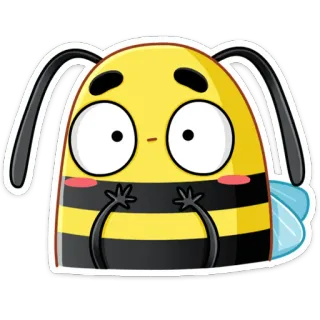 🤭 ハチ, 漫画, 動物, 昆虫, 可愛い, ステッカー, 黄色, 黒 telegram sticker