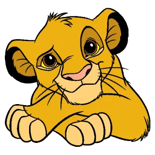 🦁 Simba The Lion King leone, animale, cucciolo, cartone animato, disney, personaggio, simba whatsapp sticker