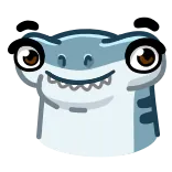 🦈 shark, animal, cartoon, cute, sea creature, ocean, marine life whatsapp sticker