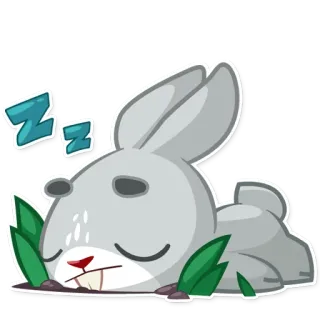 😴 Z うさぎ, 睡眠, バニー, 昼寝, 動物, 漫画, かわいい telegram sticker