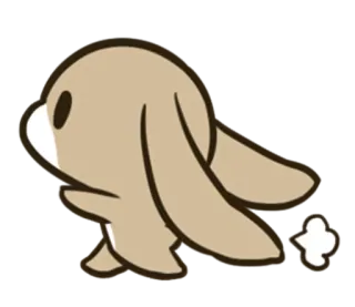 🏃 coelho, animal, fofo, correndo, desenho animado whatsapp sticker