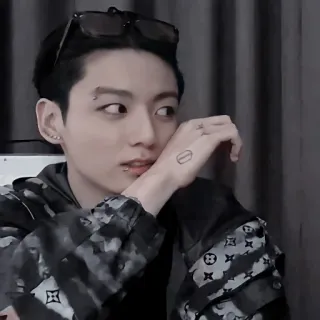 🌑 Jungkook K-pop, cantante, BTS, ídolo, masculino, celebridad, tatuaje telegram sticker