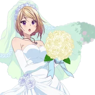 💍 アニメ, 花嫁, 結婚式, ブーケ, ドレス telegram sticker