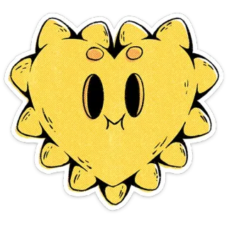⭐ trái tim, dễ thương, vàng, hoạt hình, kawaii, hình trái tim telegram sticker