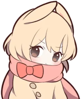 😒 卡哇伊, 可爱, 兔子, 兔子, 围巾, 动漫, 卡通 telegram sticker