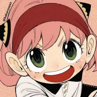 😈 Anya Forger Spy × Family @hakuryuuxs Anime, Mangá, Spy x Family, Anya Forger, Personagem, Fofo, Ilustração telegram sticker