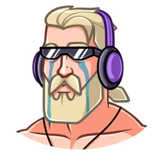 😭 llorando, auriculares, hombre, triste, pegatina, emoji, rubio telegram sticker