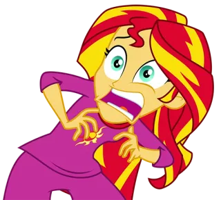 😨 Sunset Shimmer My Little Pony: Equestria Girls 漫画, 恐怖, エクエストリア・ガールズ, サンセットシマー, アニメ whatsapp sticker