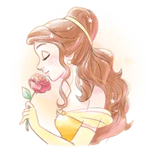 🌹 Belle Beauty and the Beast Belle, Disney Prinzessin, Rose, Die Schöne und das Biest, Prinzessin, Cartoon, animiert whatsapp sticker