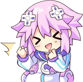 😆 Neptune Hyperdimension Neptunia Anime, Desenho animado, Chibi, Personagem, Video game whatsapp sticker