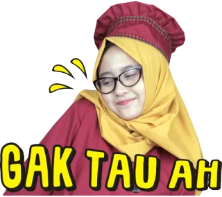 😡 GAK TAU AH Frau, Hijab, Brille, Cartoon, Indonesisch, Ausdruck, Person whatsapp sticker