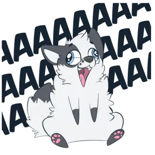 📢 AAAAAAA 犬, 漫画, 動物, かわいい, ステッカー telegram sticker