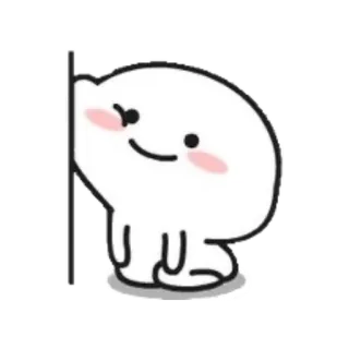 🙂 น่ารัก, คาวาอิ, การ์ตูน, ตัวละคร, สีขาว, มินิมอล telegram sticker