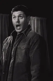 😮 Dean Winchester Supernatural zszokowany, niespodzianka, przestraszony, serial tv, dean, supernatural whatsapp sticker