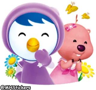 ☺️ @MHStickers การ์ตูน, เพนกวิน, Pororo, เพื่อน, สติกเกอร์ telegram sticker