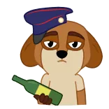 🍾 犬, 漫画, 悲しい, 飲酒, アルコール, ボトル telegram sticker