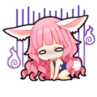 😨 Anime, Sedih, Gadis, Chibi, Lucu telegram sticker