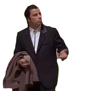 🤷‍♀️ Vincent Vega Pulp Fiction John Travolta, Vincent Vega, Pulp Fiction, Film, verwirrt, Meme telegram sticker