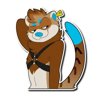 😘 хорек, мультик, животное, пушистый, персонаж telegram sticker