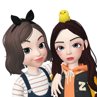 💘 Cartoon, Freunde, Mädchen, Süß, Digitale Kunst, Sticker whatsapp sticker