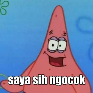 🙃 Patrick Star Spongebob Squarepants saya sih ngocok แพทริค สตาร์, สพันจ์บ็อบ, มีม, การ์ตูน telegram sticker