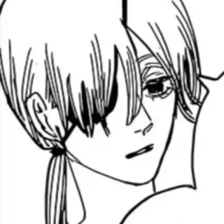 😐 anime, manga, portrait, character, black and white telegram sticker