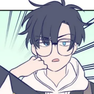 🌨 Anime, Manga, Cartoon, Charakter, Brille, Student whatsapp sticker