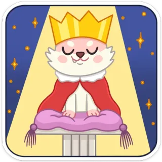 👑 собака, корона, король, королевский, питомец, милый, животное, мультфильм telegram sticker