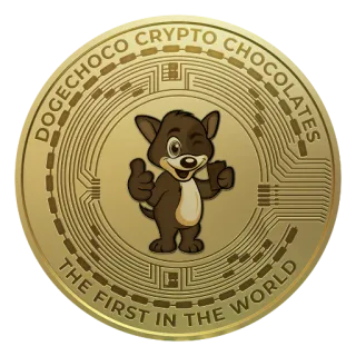 💳 DOGECHOCO CRYPTO CHOCOLATES THE FIRST IN THE WORLD pies, czekolada, krypto, moneta, waluta cyfrowa, dogecoin telegram sticker