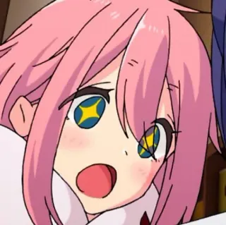 😮 Anime, Cartoon, geschockt, pinke Haare, überrascht telegram sticker
