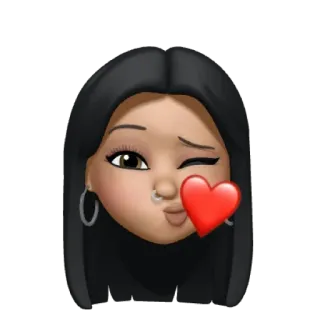 😽 여자, 하트, 이모지, 윙크, 사랑, 귀여운 telegram sticker