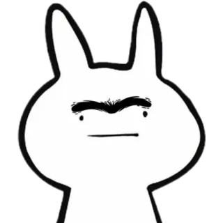 😐 cartone animato, animale, coniglio, coniglio, illustrazione, adesivo telegram sticker