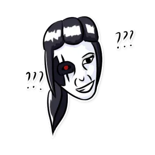 😮 ??? Fragezeichen, Cartoon, Figur, Schwarzweiß, Aufkleber whatsapp sticker