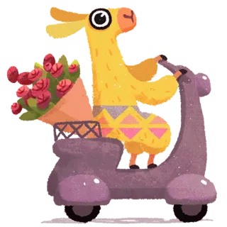 hipster llama telegram stickers