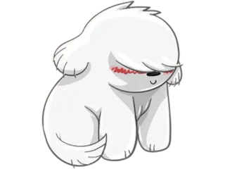 😘 hond, schattig, fluffy, wit telegram sticker