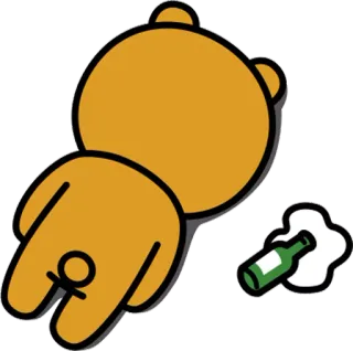 🍺 Bär, Cartoon, betrunken, Alkohol, Flasche whatsapp sticker
