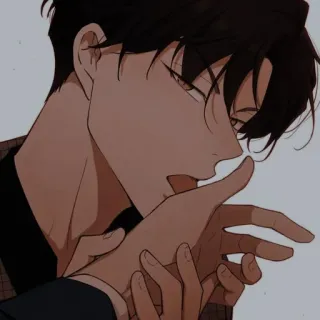 😋 uomo, leccare mano, arte, illustrazione telegram sticker